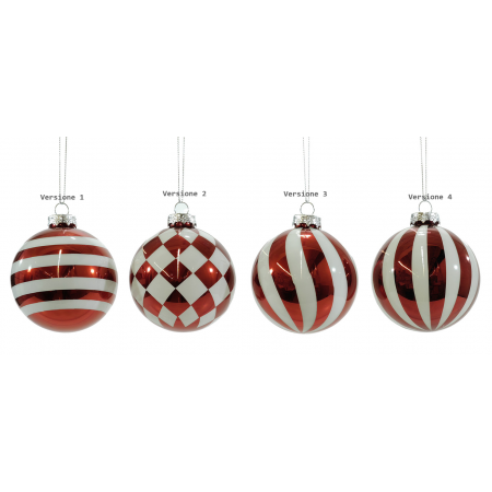 Sfera in Vetro Rossa/Bianca