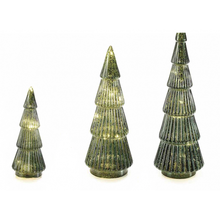 Albero in Vetro con Led Verde